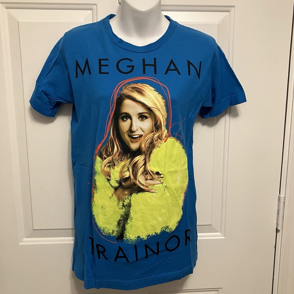 Meghan Trainor Sz Small That Bass 2015 Tour Double Sided Graphic Blue T Shirt